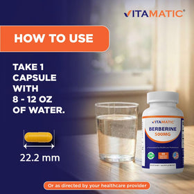 Vitamatic supplément de berbérine, étiquette de produit