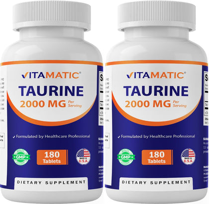 Vitamatic Taurine 2000mg comprimés végétariens vue de face