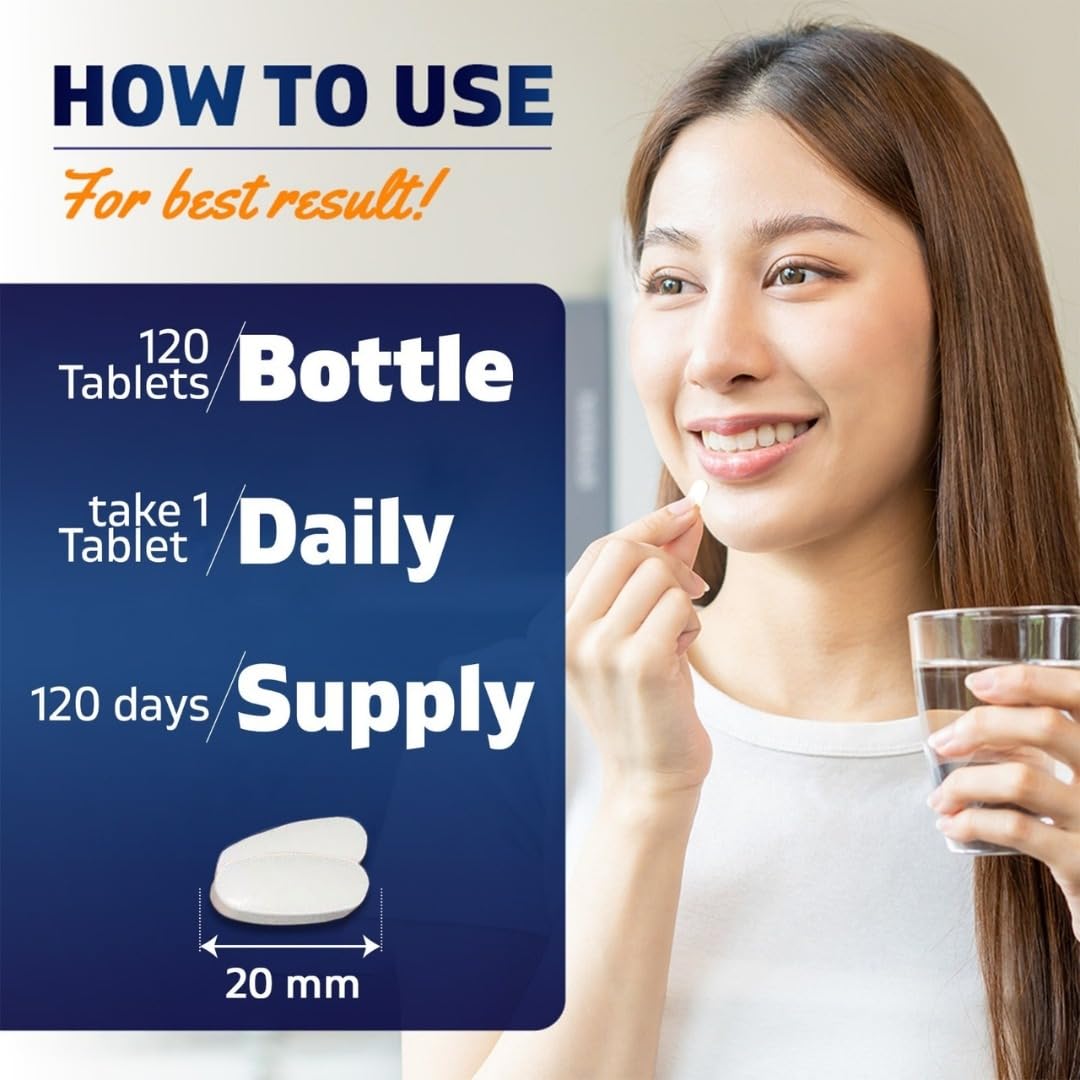Vitamatic TMG 1000mg 120 tablettes avec une main tenant un comprimé