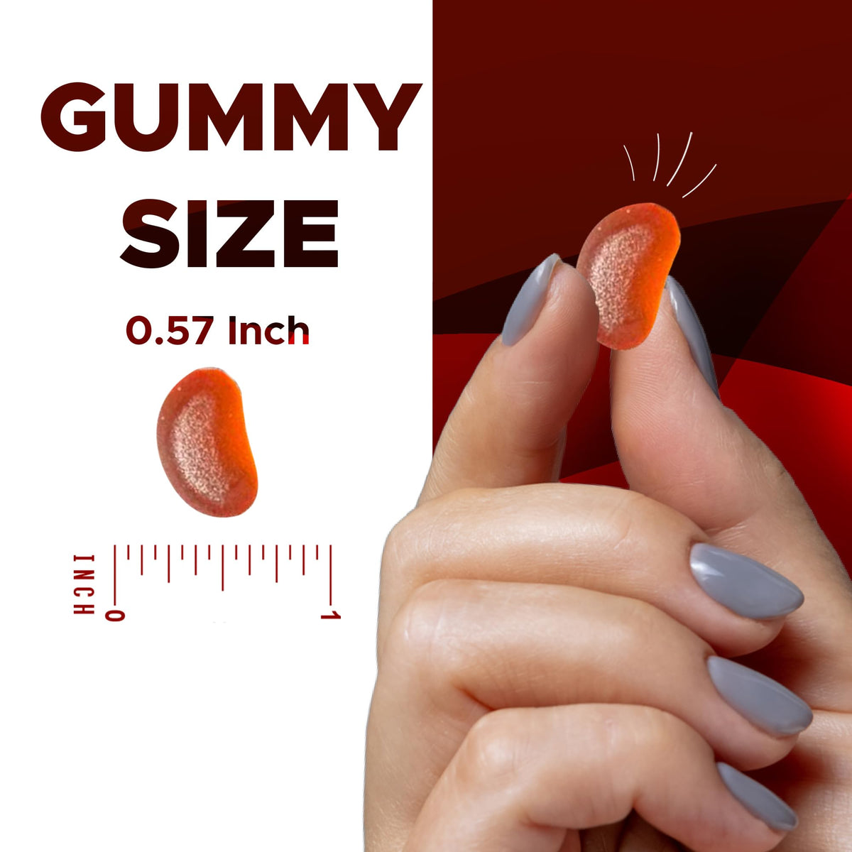 Vitamatic Vitamine A gummies sur fond blanc
