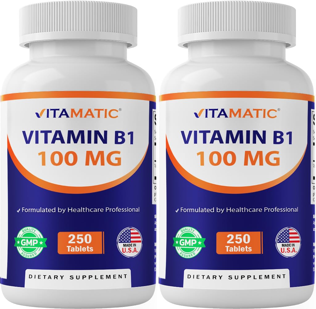 Vitamatic Vitamine B1 100 mg, flacon de 250 comprimés vue de face