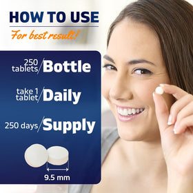 Vitamatic Vitamine B1 100 mg, flacon ouvert avec comprimés visibles