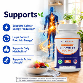 Vitamatic vitamine B1 500 mg capsules en main