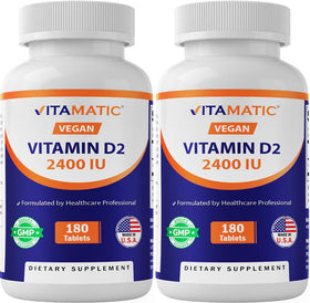 Vitamatic Vitamine D2 2400 IU 360 tablettes vue de face