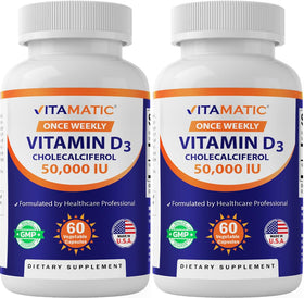 Vitamatic Vitamine D3 50 000 UI 60 Capsules Végétales, vue de face
