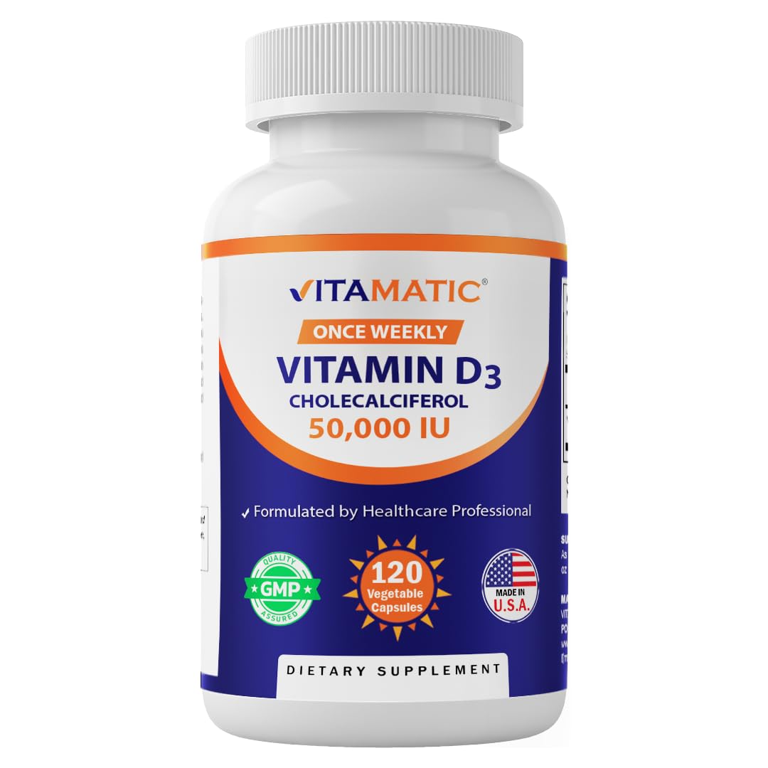 Vitamatic Vitamine D3 50 000 UI gélules végétales vue de face