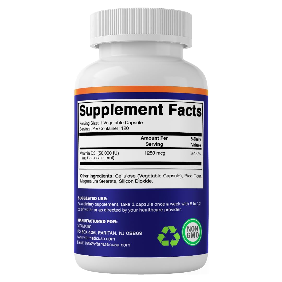 Vitamatic Vitamine D3 gélules avec dosage indiqué