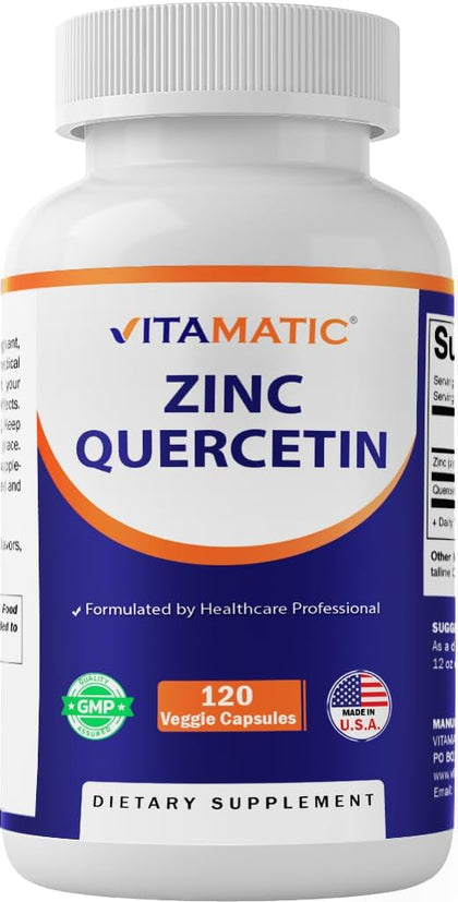 Vitamatic Zinc Quercetin 120 gélules végétariennes vue de face