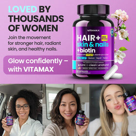 Vitamax biotine collagène acide hyaluronique 60ct étiquette des ingrédients