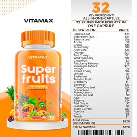 Vitamax détails de la capsule de super aliments