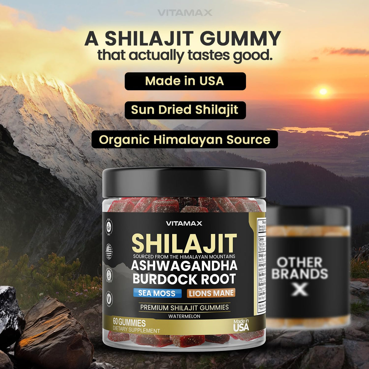 Vitamax Gummies Shilajit étiquette du produit