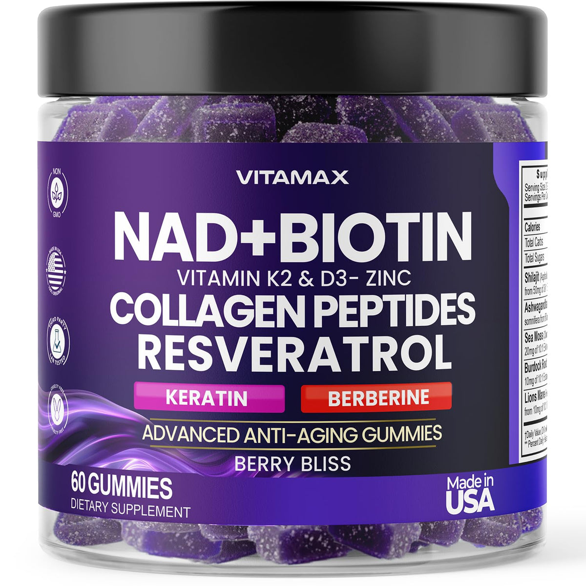 Vitamax Gummy Anti-Âge 60 gummies pot avant