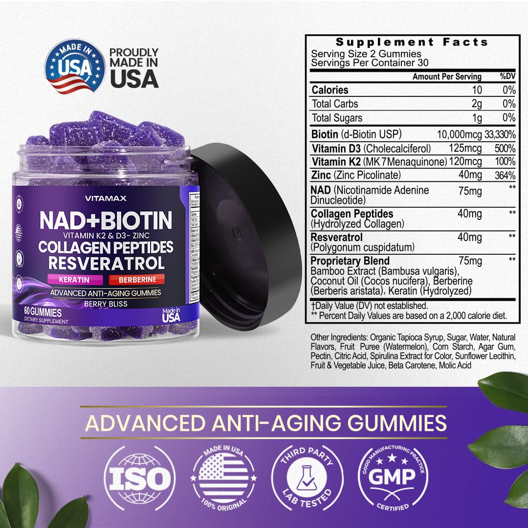 Vitamax Gummy Anti-Âge gummies montrant la texture