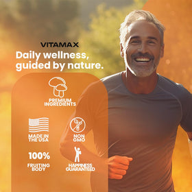 Vitamax MycoBoost Mélange de Champignons 60 Capsules ouverte avec capsules