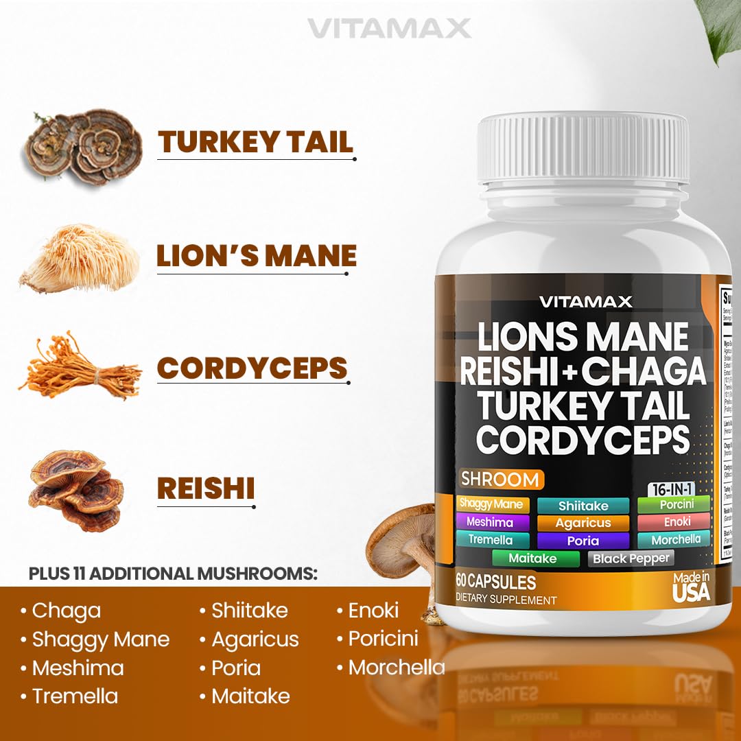 Vitamax MycoBoost Mélange de Champignons 60 Capsules vue arrière