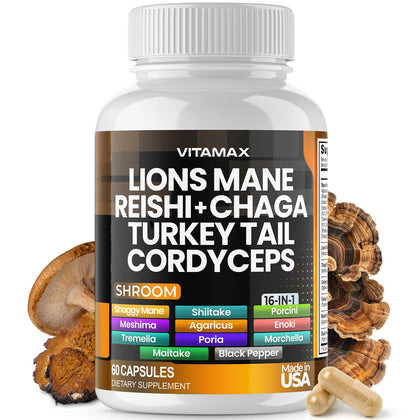 Vitamax MycoBoost Mélange de Champignons 60 Capsules vue de face