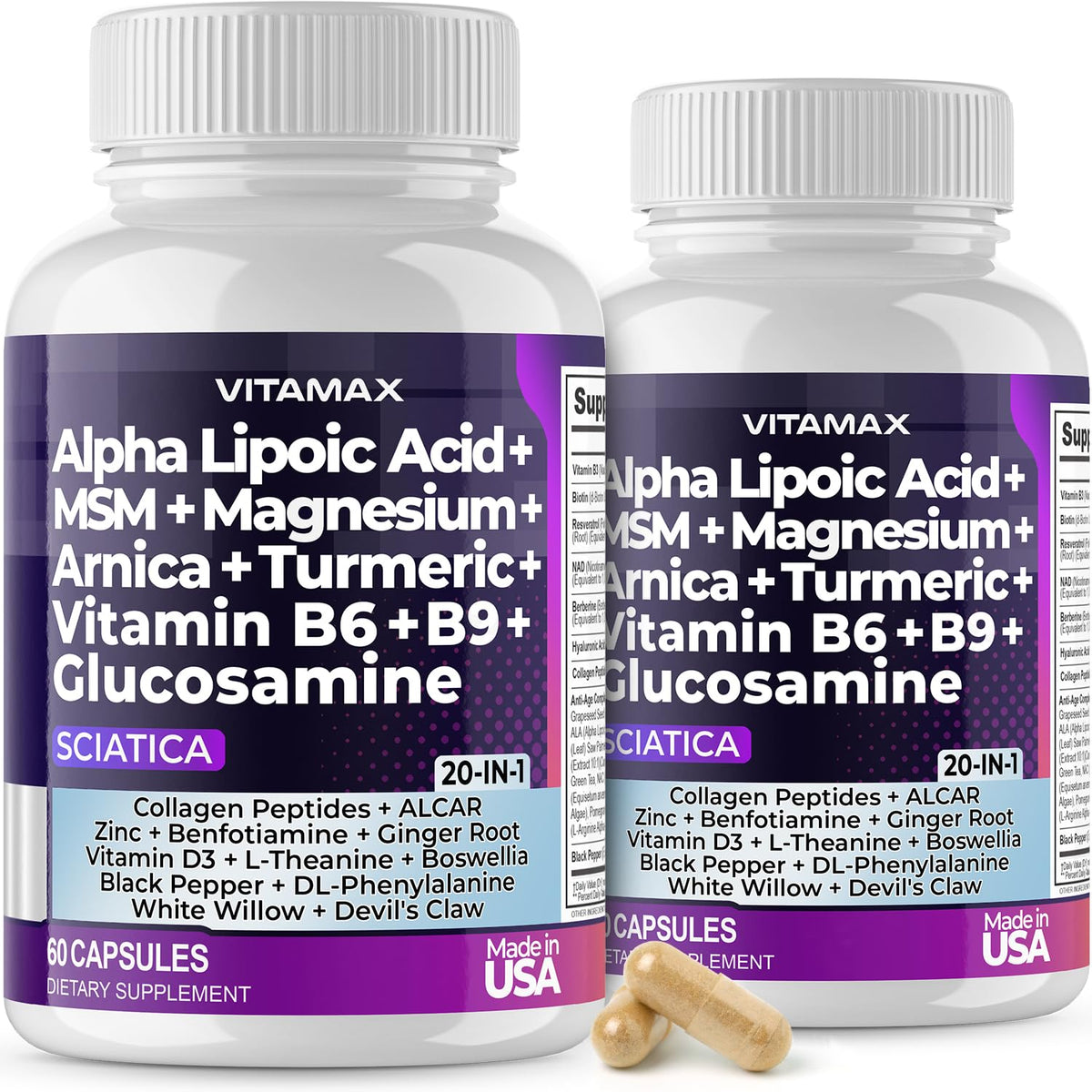 Vitamax Nerve-Plus 60 capsules vue avant