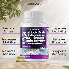 Vitamax Nerve-Plus capsules sur fond blanc