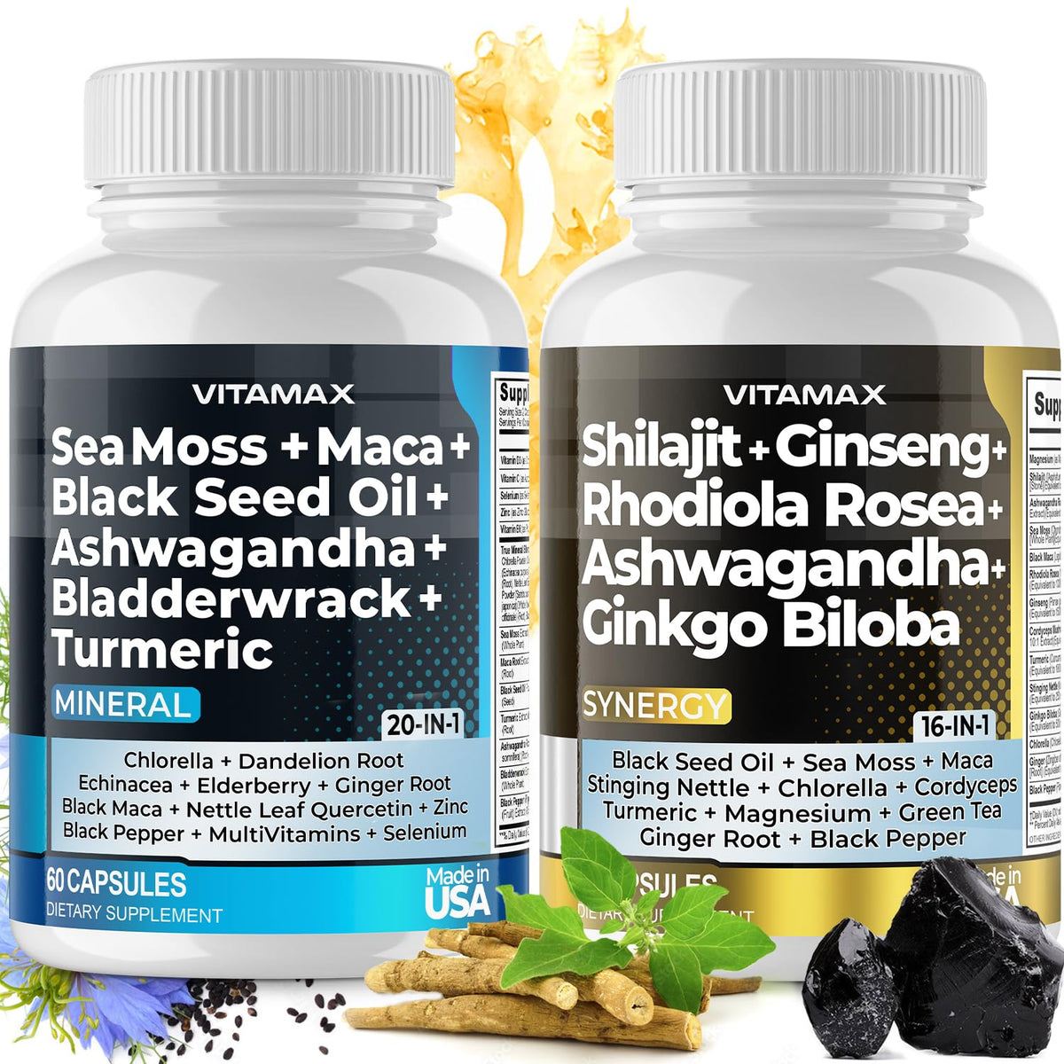Vitamax Shilajit et Sea Moss complément alimentaire 150g vue avant