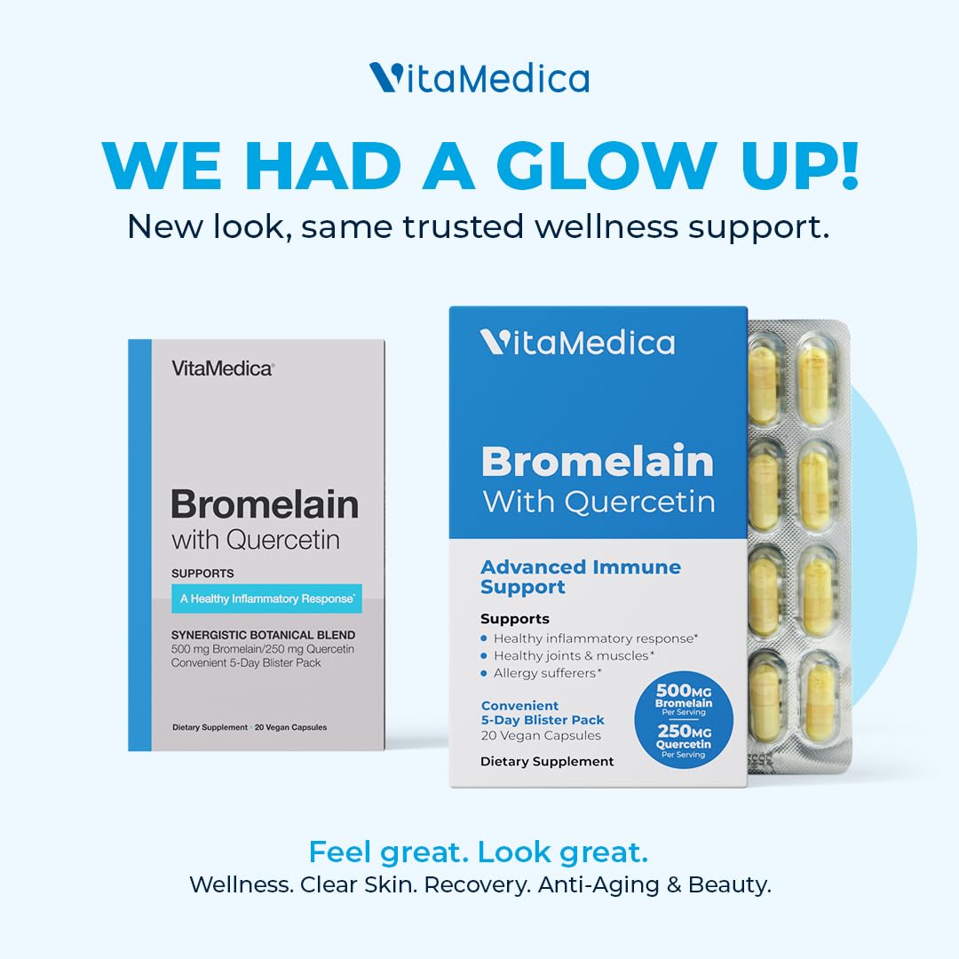 VitaMedica 20 Capsules Végétales de Bromélaïne & Quercétine