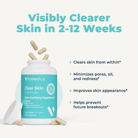 VitaMedica Clear Skin Vitamin Formula 60 Ct avec des ingrédients