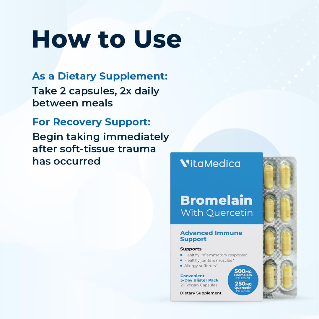 VitaMedica Complément Alimentaire Bromélaïne & Quercétine 500mg Ouvert