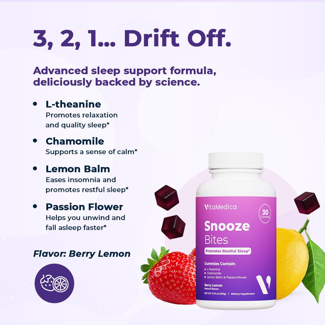 VitaMedica Snooze Gummies berry lemon flavor gummies