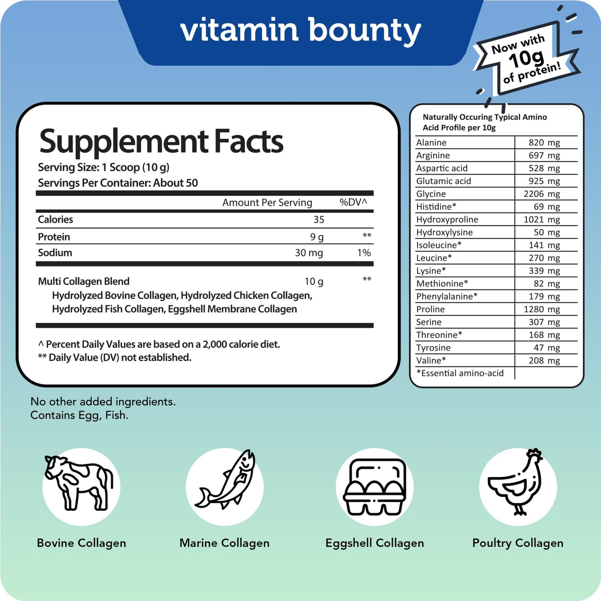 Vitamin Bounty Multi Collagen Complex powder texture close-up