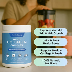 Vitamin Bounty Multi Collagen Complex with coffee and smoothie