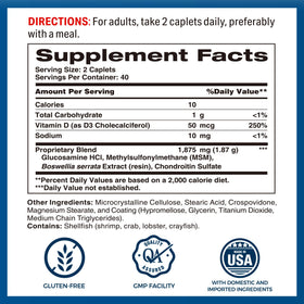 Vitamin World Glucosamine Chondroitin comprimés avec Vitamine D