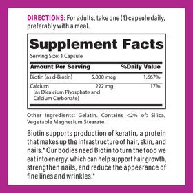 Vitamin World Super Biotin 5000 mcg packaging