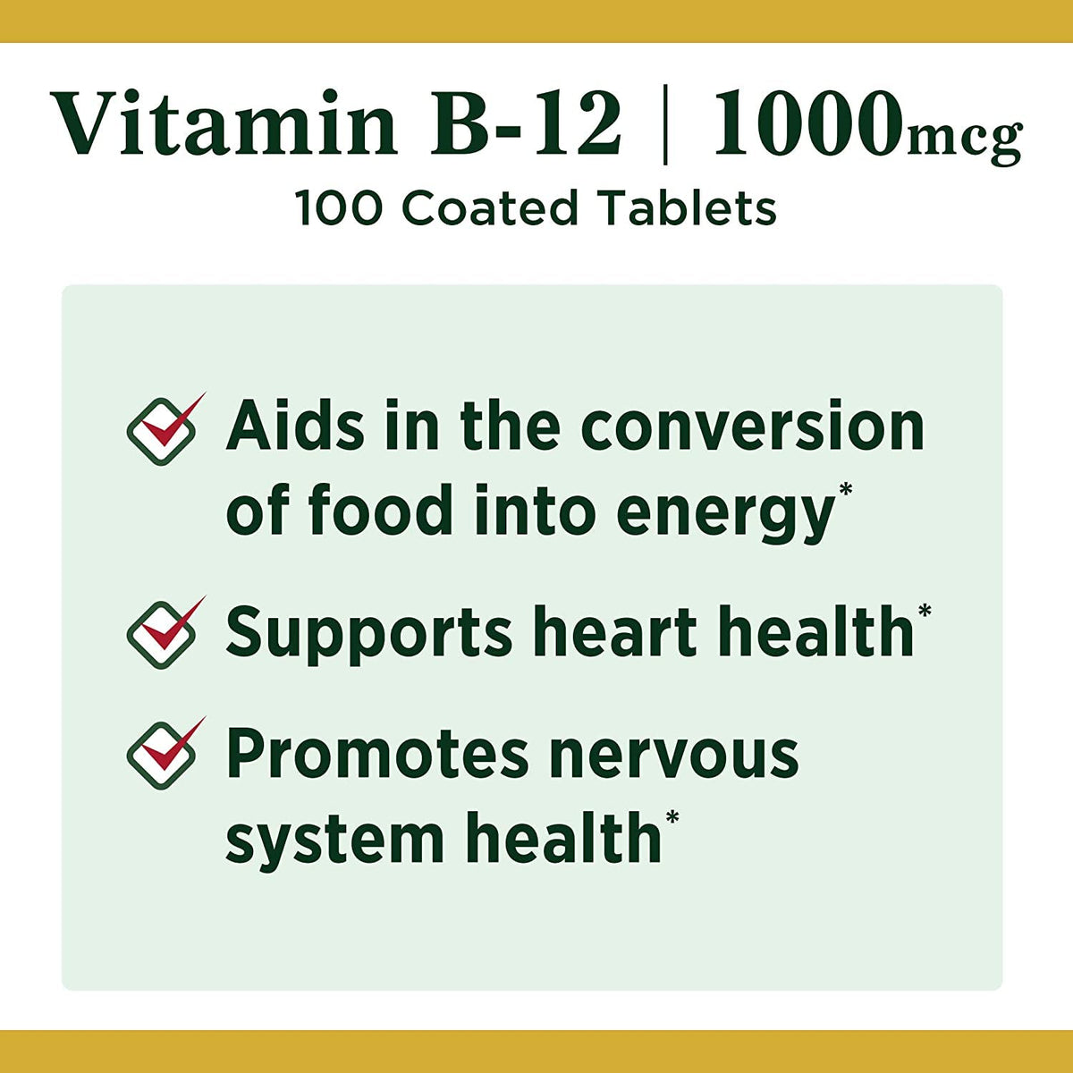 Vitamine B-12 Nature's Bounty 1000 mcg comprimés emballage