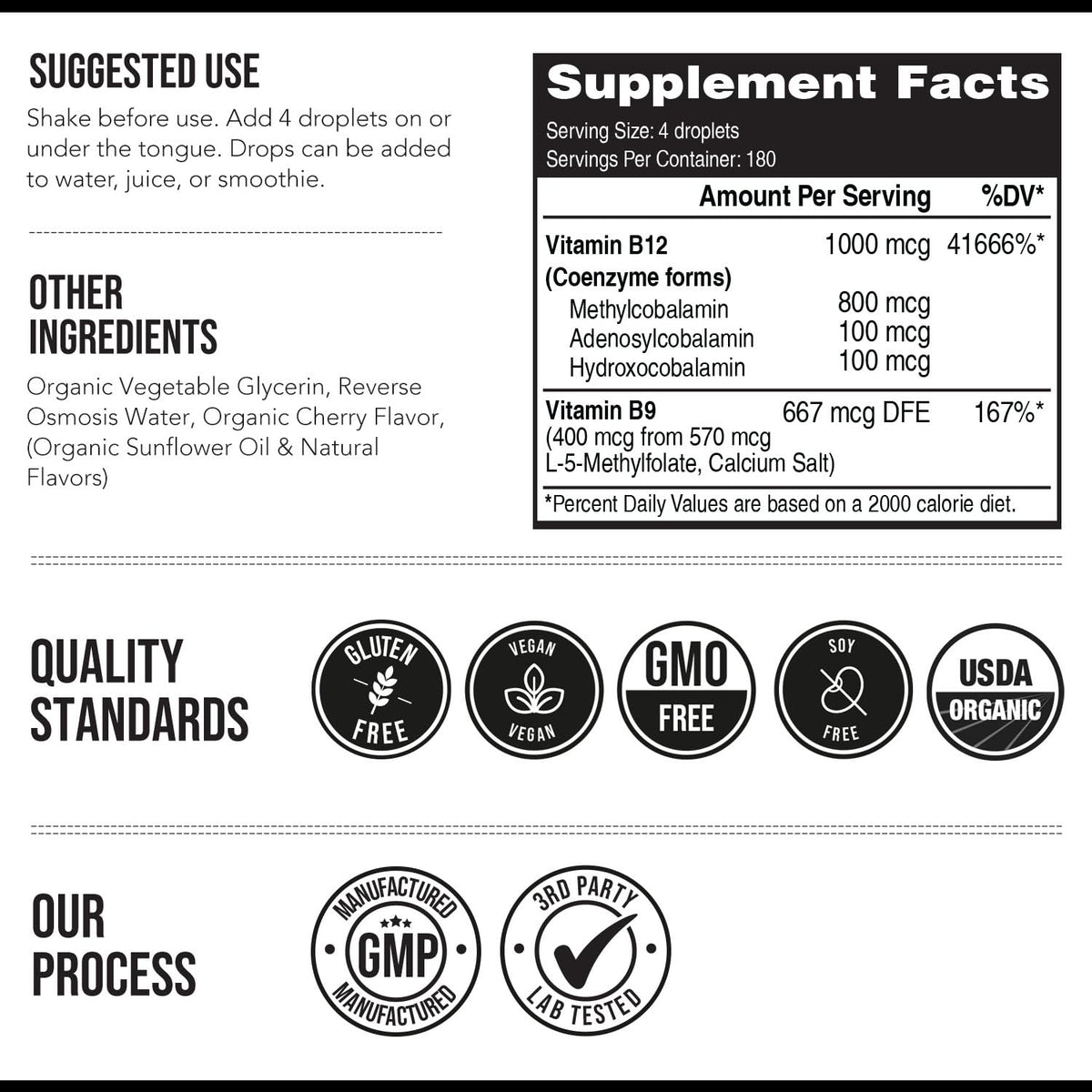 Vitamine B12 BioActive 1000 mcg Triquetra Health sur une table en bois