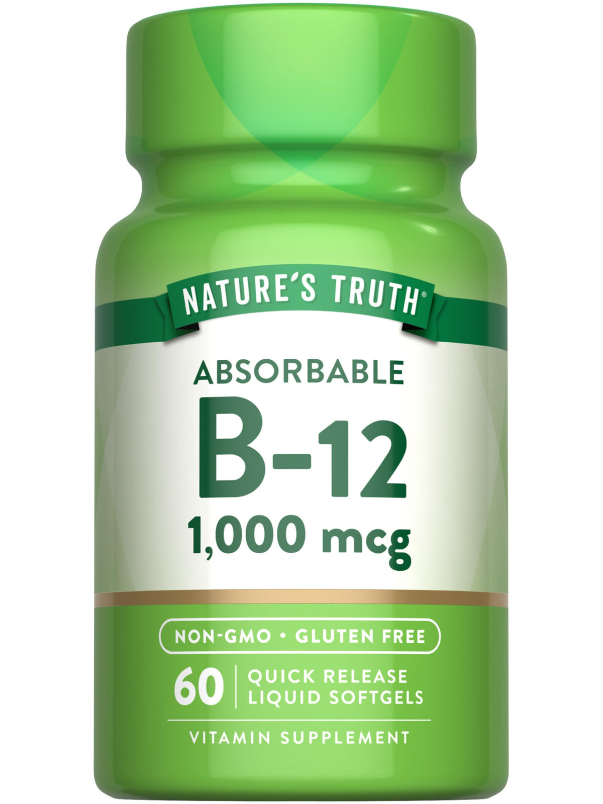 Vitamine B12 Nature's Truth 1000 mcg gélules molles vue avant