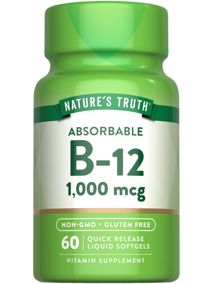 Vitamine B12 Nature's Truth 1000 mcg gélules molles vue avant