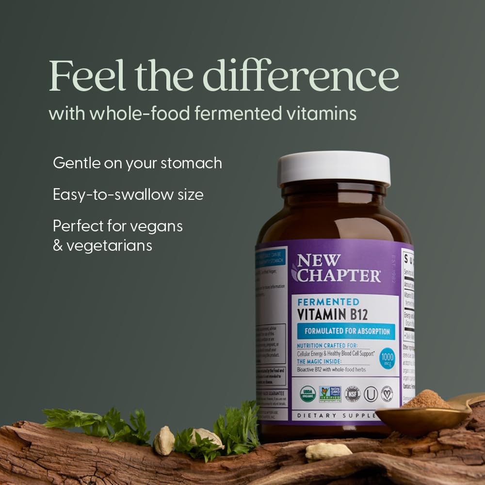 Vitamine B12 New Chapter 1 000 mcg étiquette avec ingrédients