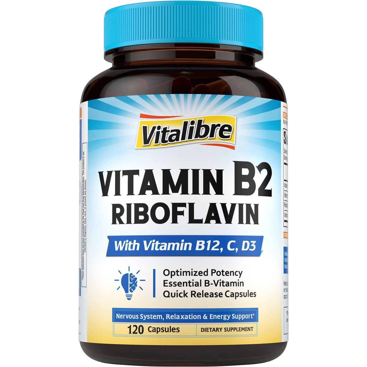 Vitamine B2 400 mg Vitalibre boîte de 120 capsules