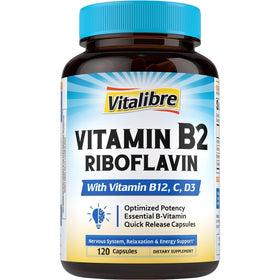 Vitamine B2 400 mg Vitalibre boîte de 120 capsules