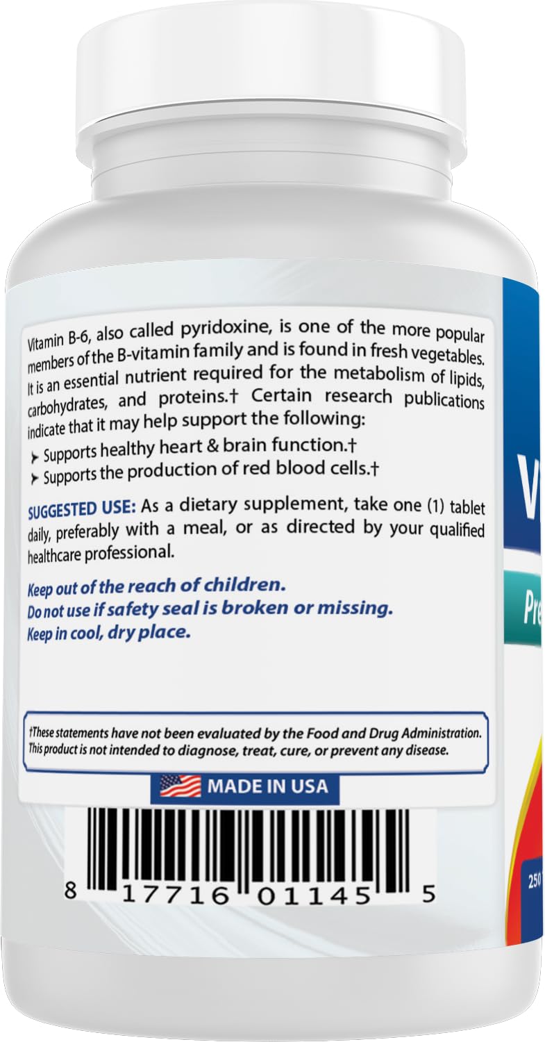 Vitamine B6 Best Naturals avec un fond neutre