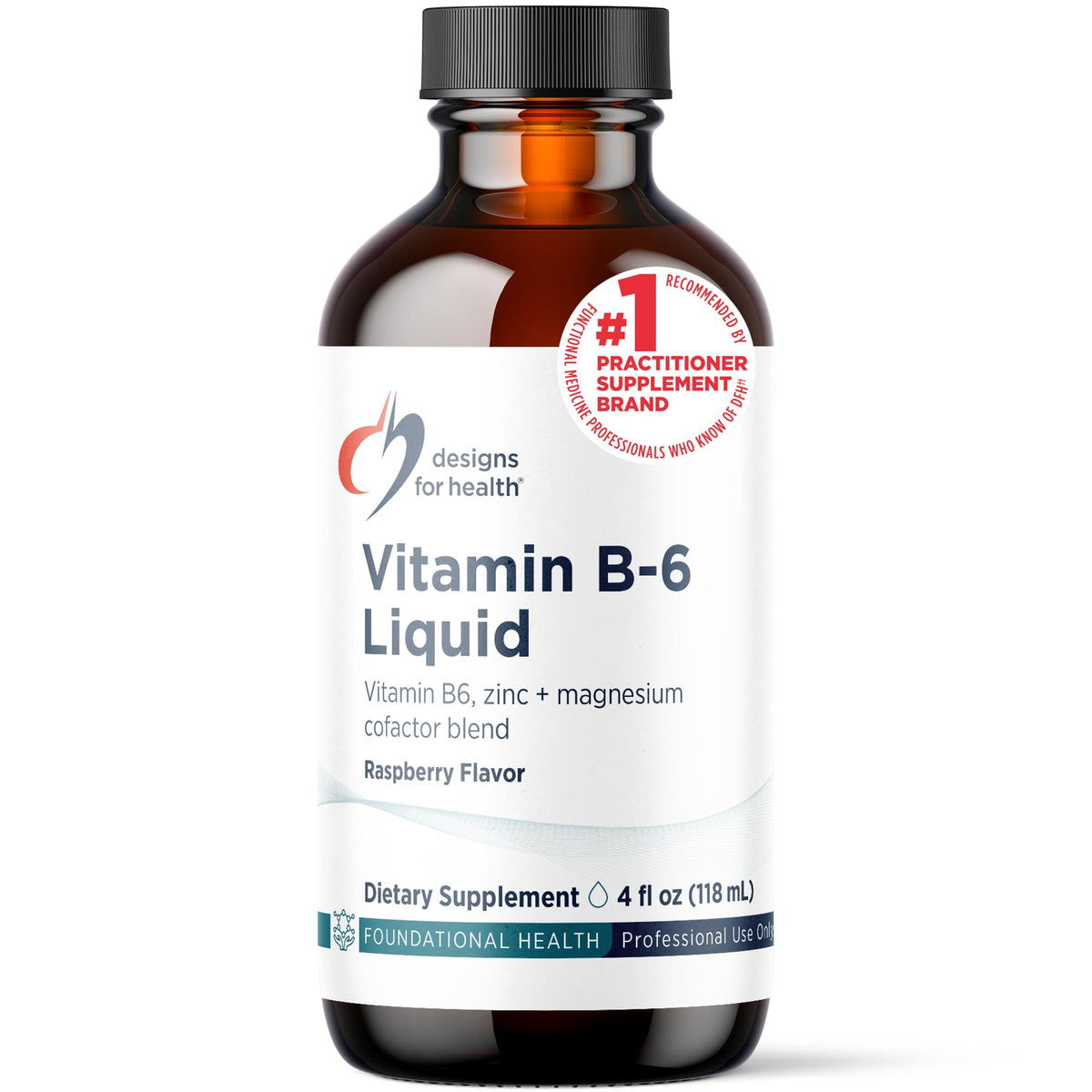 Vitamine B6 liquide Designs for Health 120 ml avec goût de framboise