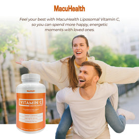 Vitamine C Liposomale Macuhealth sur fond naturel