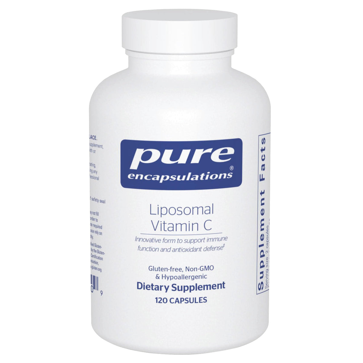 Vitamine C Liposomale Pure Encapsulations 120 capsules vue de face