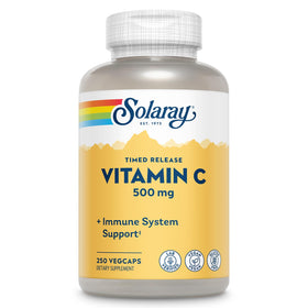 Vitamine C SOLARAY 500 mg capsules végétales, vue de face