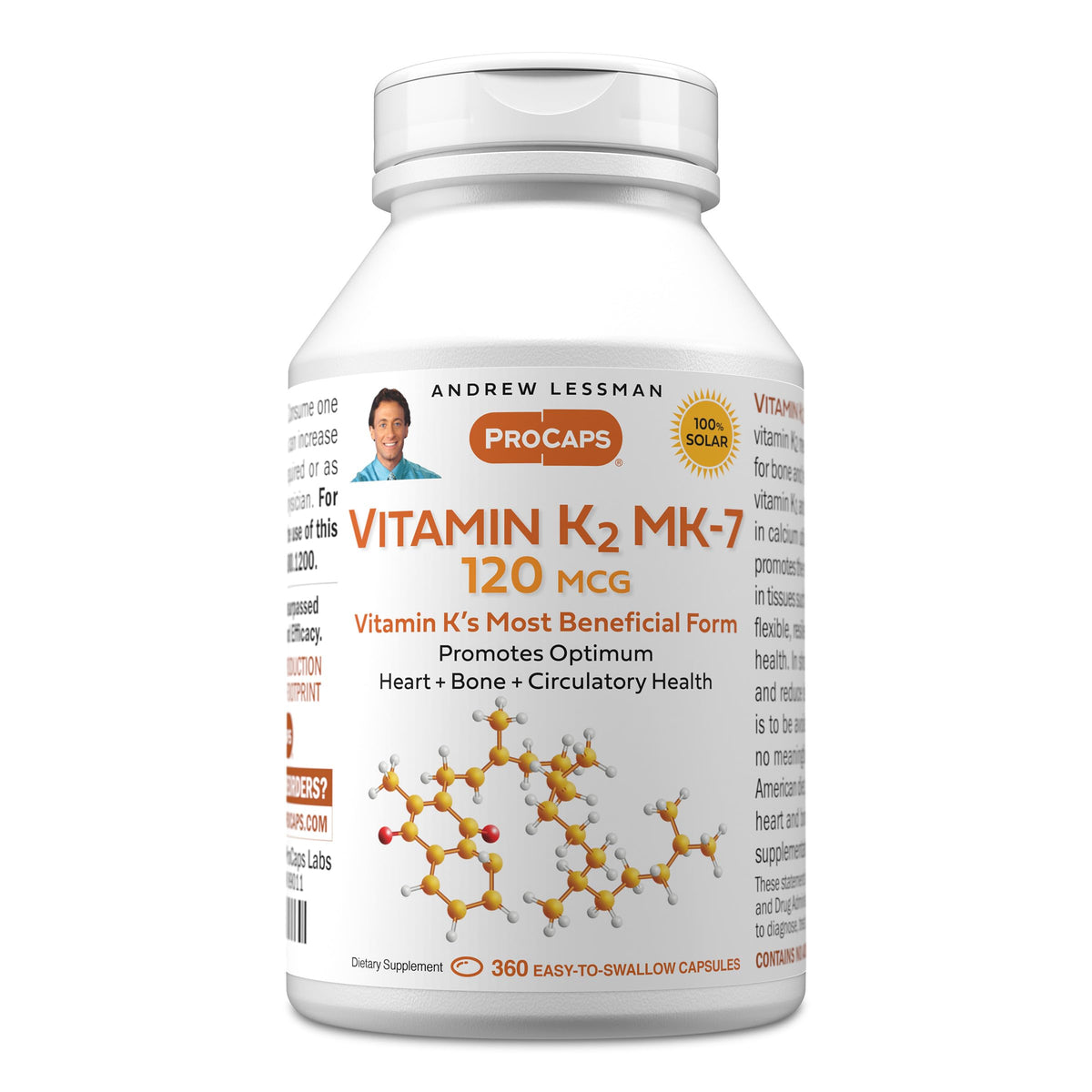 Vitamine K2 MK-7 ANDREW LESSMAN 120 mcg gélules frontale