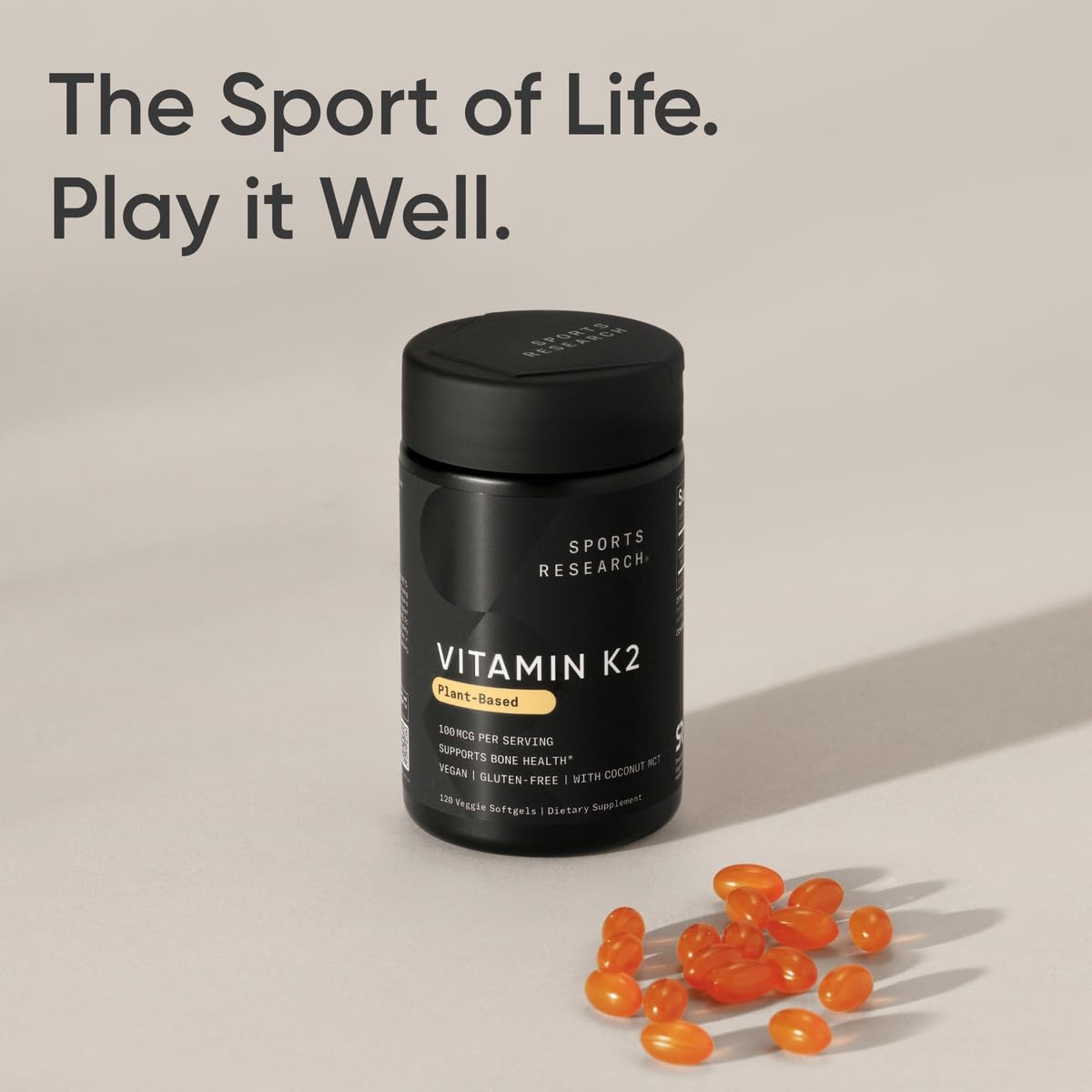 Vitamine K2 MK-7 Sports Research avec ingrédients naturels