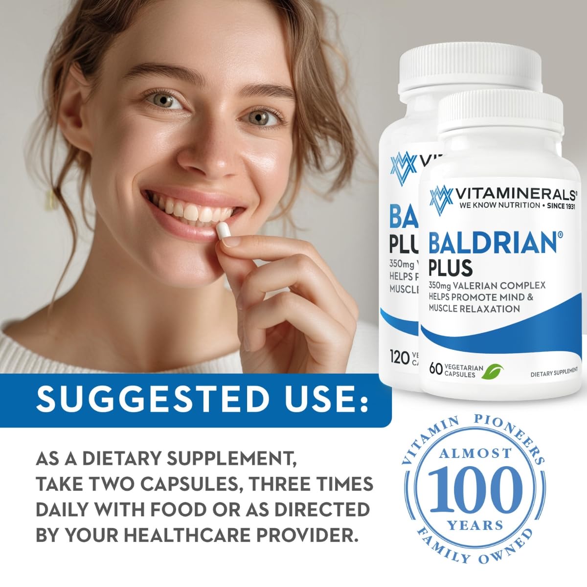 Vitaminerals Baldrian® Plus extrait de valériane 350mg emballage