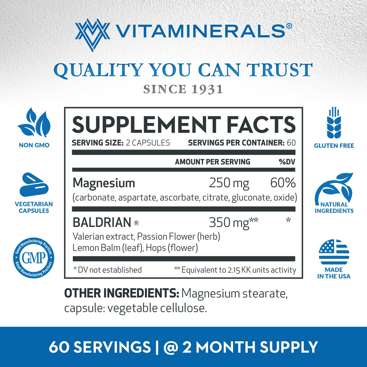 Vitaminerals Baldrian® Plus extrait de valériane 350mg en utilisation quotidienne