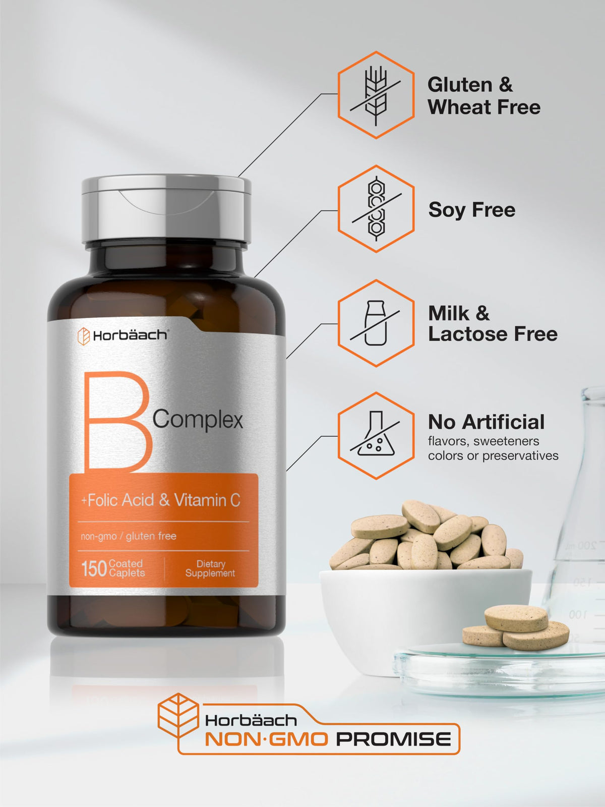 Vitamines B Horbäach avec ingrédients principaux visibles