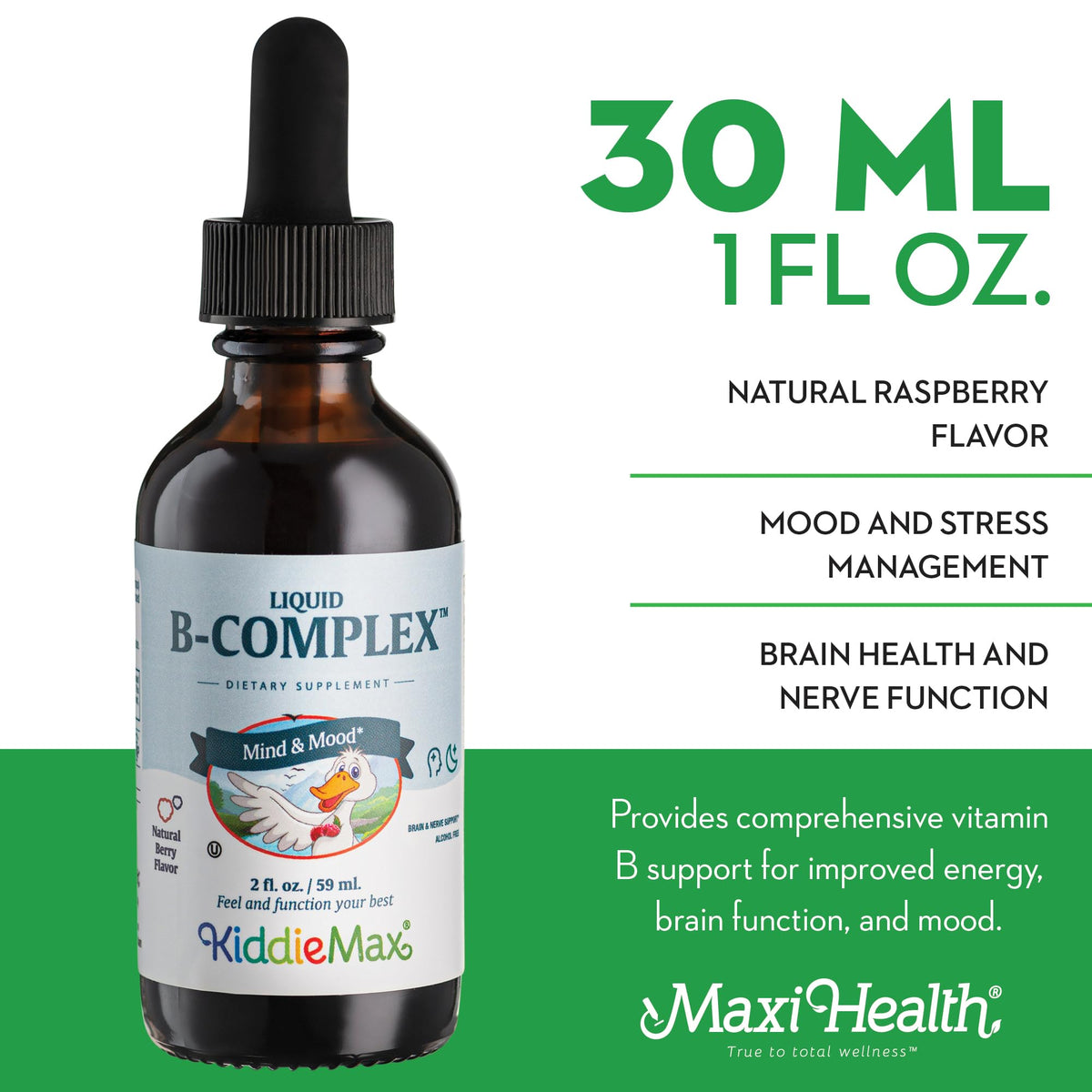 Vitamines B Maxi Health, étiquette et détails du produit