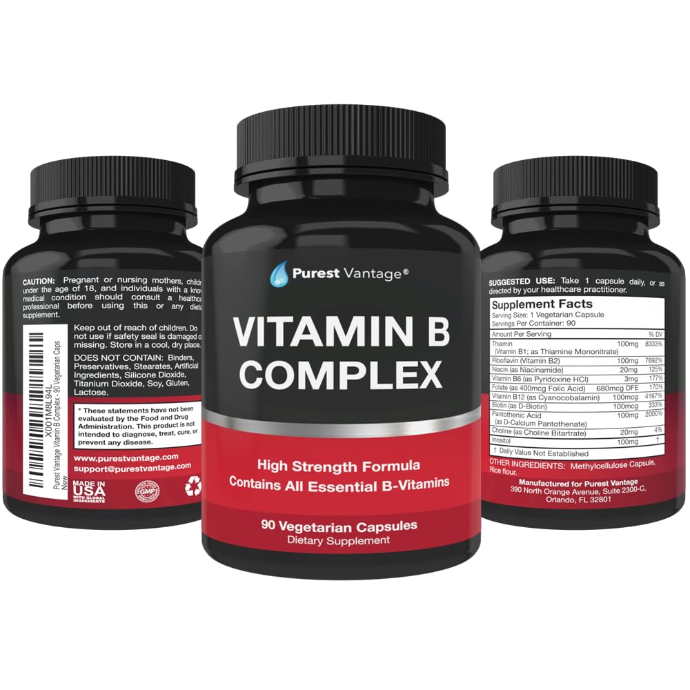 Vitamines B Purest Vantage avec capsules en focus